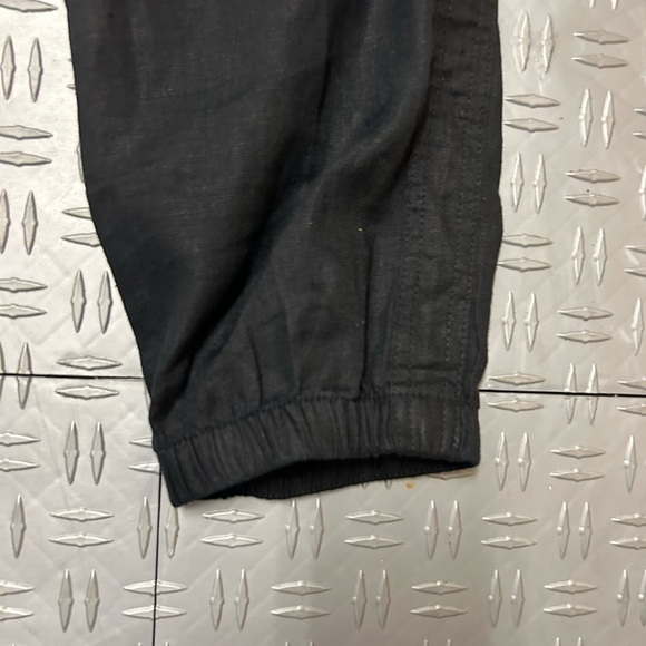 Athleta Cabo Linen Black Jogger Pants zippered pockets drawstring - Picture 2 of 11